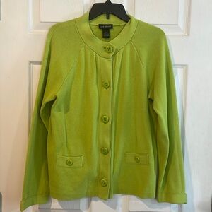 💚Lime green button up Lane Brant 14/16 sweater